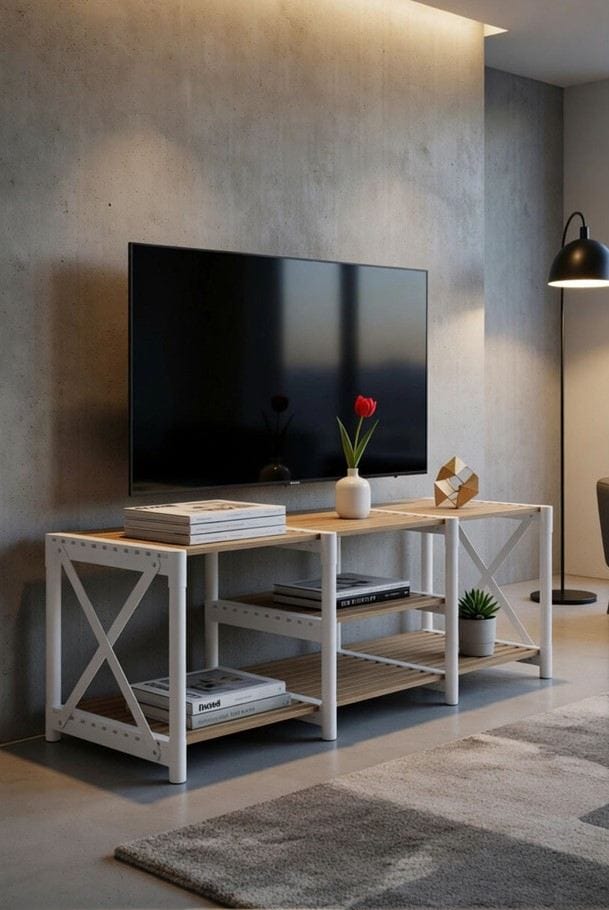 TV Stand Hanah Home Valkoinen - Huonekalut - TV- & Mediakalusteet - Tv taso & Mediataso