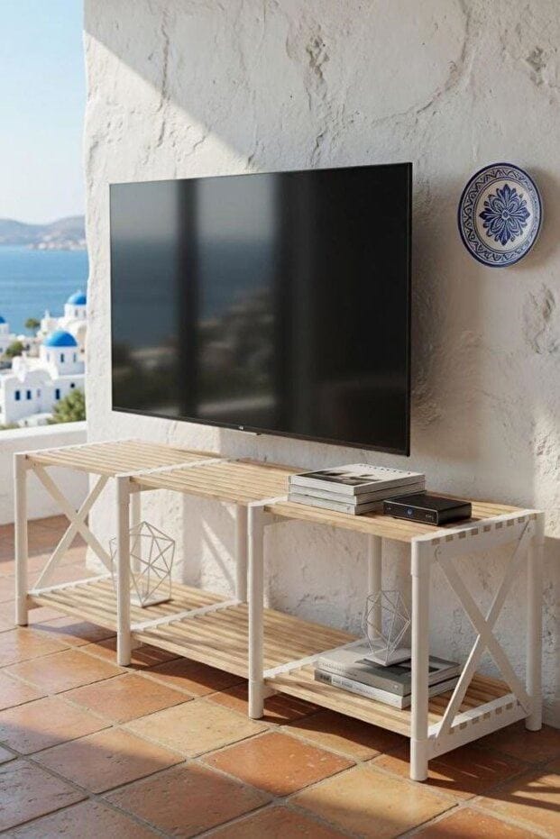 TV Stand Hanah Home Valkoinen - Huonekalut - TV- & Mediakalusteet - Tv taso & Mediataso