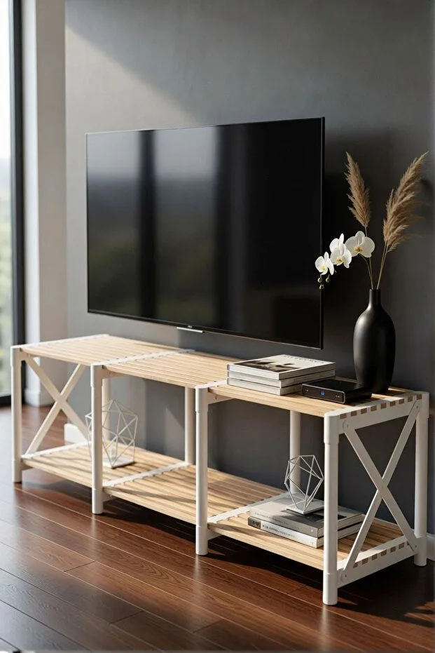 TV Stand Hanah Home Valkoinen - Huonekalut - TV- & Mediakalusteet - Tv taso & Mediataso