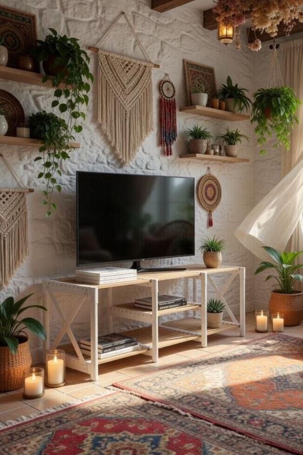 TV Stand Hanah Home Valkoinen - Huonekalut - TV- & Mediakalusteet - Tv taso & Mediataso