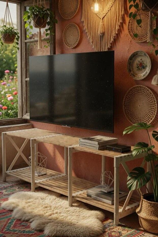 TV Stand Hanah Home Valkoinen - Huonekalut - TV- & Mediakalusteet - Tv taso & Mediataso