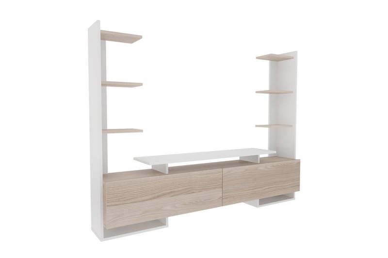 TV-taso Akdere Valkoinen / Tammi, Keskisävyinen puu/Valkoinen