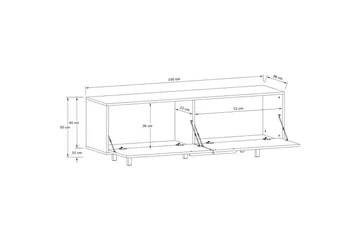 TV-taso Alberto 150x38x50 cm, Valkoinen - 150x38x50 cm, Valkoinen - Huonekalut - TV- & Mediakalusteet - Tv taso & Mediataso