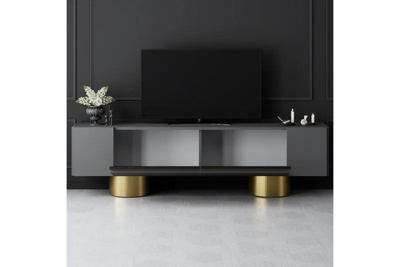 TV-taso Antrasiitti / Kulta - Antrasiitti / Kulta - Huonekalut - TV- & Mediakalusteet - Tv taso & Mediataso