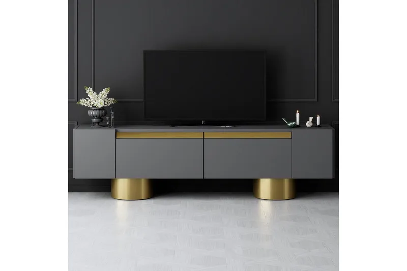 TV-taso Antrasiitti / Kulta - Antrasiitti / Kulta - Huonekalut - TV- & Mediakalusteet - Tv taso & Mediataso