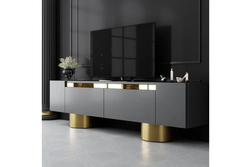 TV-taso Antrasiitti / Kulta - Antrasiitti / Kulta - Huonekalut - TV- & Mediakalusteet - Tv taso & Mediataso