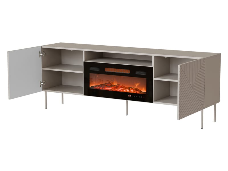 TV-taso ART DECO 190 EF II -TV-taso + takka beige - Huonekalut - TV- & Mediakalusteet - Tv taso & Mediataso