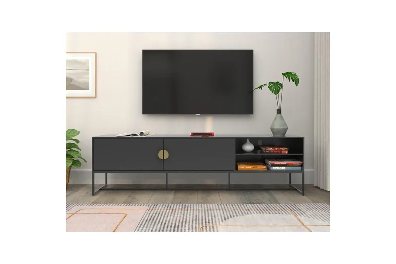 TV-taso Asia Antrasiitti - Antrasiitti - Huonekalut - TV- & Mediakalusteet - Tv taso & Mediataso