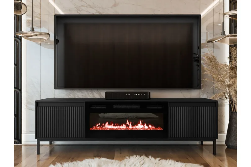 TV-taso Bjurholm 174 cm - Musta - Huonekalut - TV- & Mediakalusteet - Tv taso & Mediataso