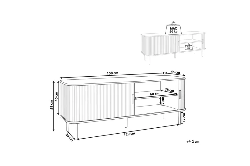 TV-taso Bradley - Huonekalut - TV- & Mediakalusteet - Tv taso & Mediataso