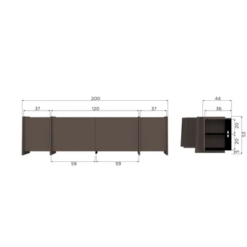 TV-taso Brock 200 cm - Keskiruskea - Huonekalut - TV- & Mediakalusteet - Tv taso & Mediataso