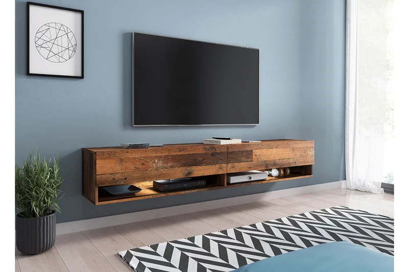 Tv-taso Bulvine 180 cm RGB LED - Luonnonväri - Huonekalut - TV- & Mediakalusteet - Tv taso & Mediataso