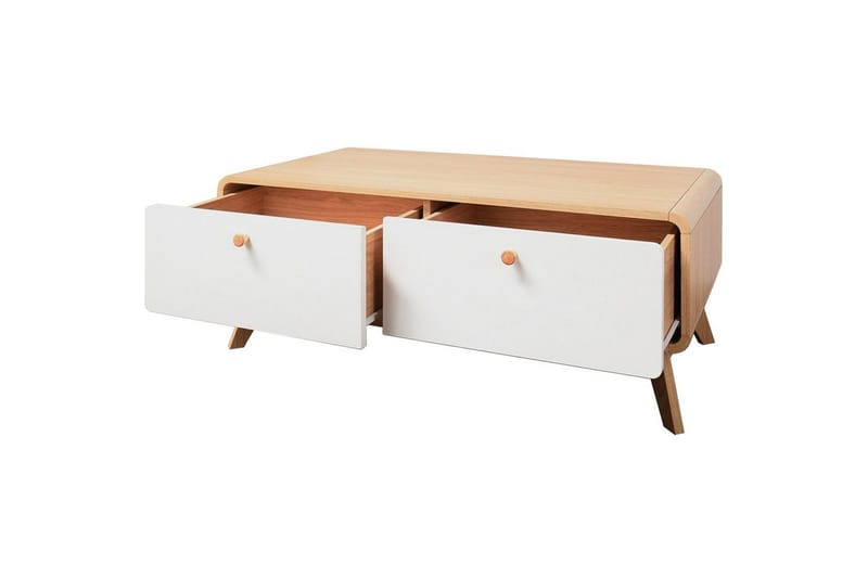 TV-taso Cassie 100x51x40 cm, Tammea/Valkoinen - 100x51x40 cm, Tammea/Valkoinen - Huonekalut - TV- & Mediakalusteet - Tv taso & Mediataso