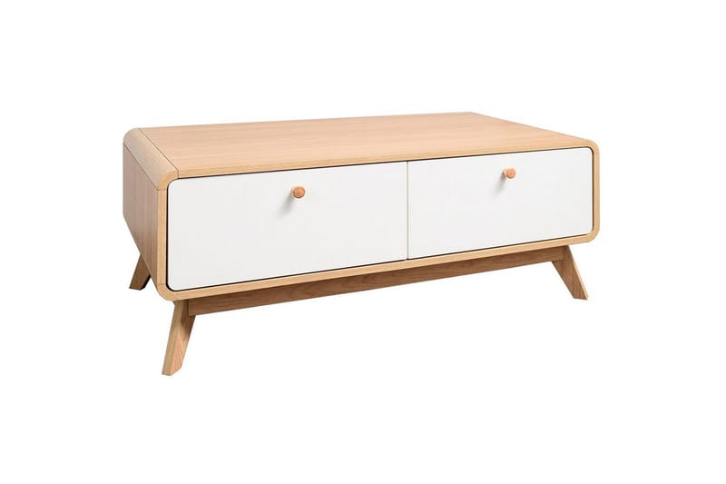 TV-taso Cassie 100x51x40 cm, Tammea/Valkoinen, 100x51x40 cm, Tammea/Valkoinen