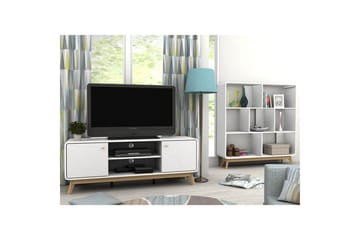 TV-taso Cassie 140x39x53 cm, Valkoinen/Valkoinen - 140x39x53 cm, Valkoinen/Valkoinen - Huonekalut - TV- & Mediakalusteet - Tv taso & Mediataso