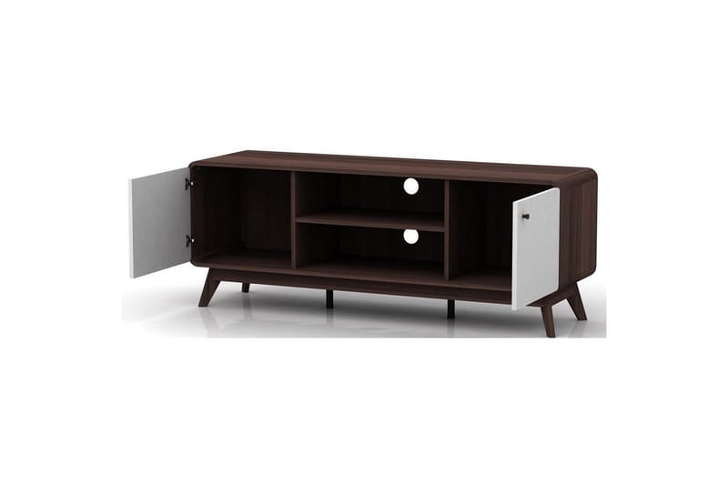 TV-taso Cassie 140x39x53 cm, Pähkinäpuu/Valkoinen - 140x39x53 cm, Pähkinäpuu/Valkoinen - Huonekalut - TV- & Mediakalusteet - Tv taso & Mediataso