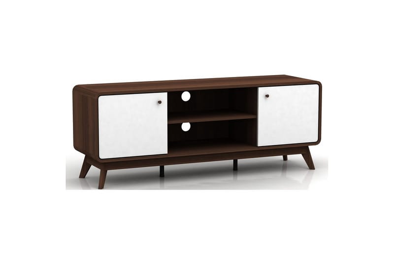 TV-taso Cassie 140x39x53 cm, Pähkinäpuu/Valkoinen, 140x39x53 cm, Pähkinäpuu/Valkoinen