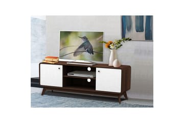 TV-taso Cassie 140x39x53 cm, Pähkinäpuu/Valkoinen - 140x39x53 cm, Pähkinäpuu/Valkoinen - Huonekalut - TV- & Mediakalusteet - Tv taso & Mediataso