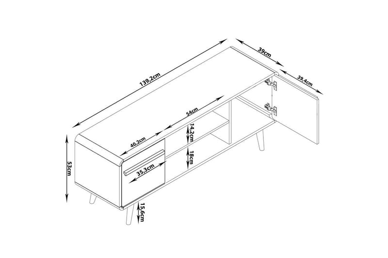 TV-taso Chantal Luonto - Luonto - Huonekalut - TV- & Mediakalusteet - Tv taso & Mediataso