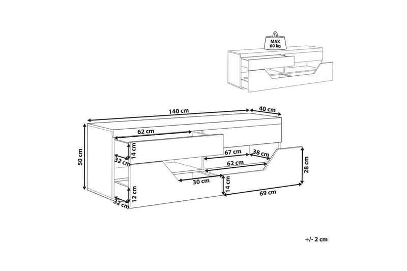 TV-taso Cheval - Huonekalut - TV- & Mediakalusteet - Tv taso & Mediataso