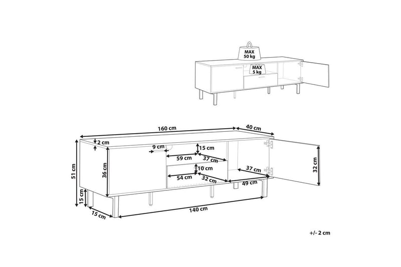 TV-taso Claremont - Huonekalut - TV- & Mediakalusteet - Tv taso & Mediataso