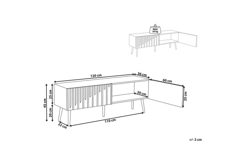 TV-taso Dalcross - Huonekalut - TV- & Mediakalusteet - Tv taso & Mediataso