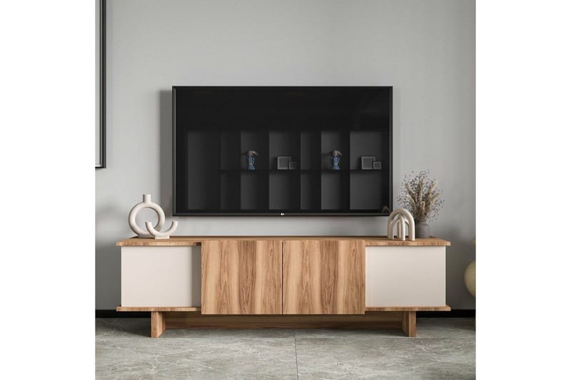 TV-taso Diannare Beige / Pähkinäpuu - Beige / Pähkinäpuu - Huonekalut - TV- & Mediakalusteet - Tv taso & Mediataso