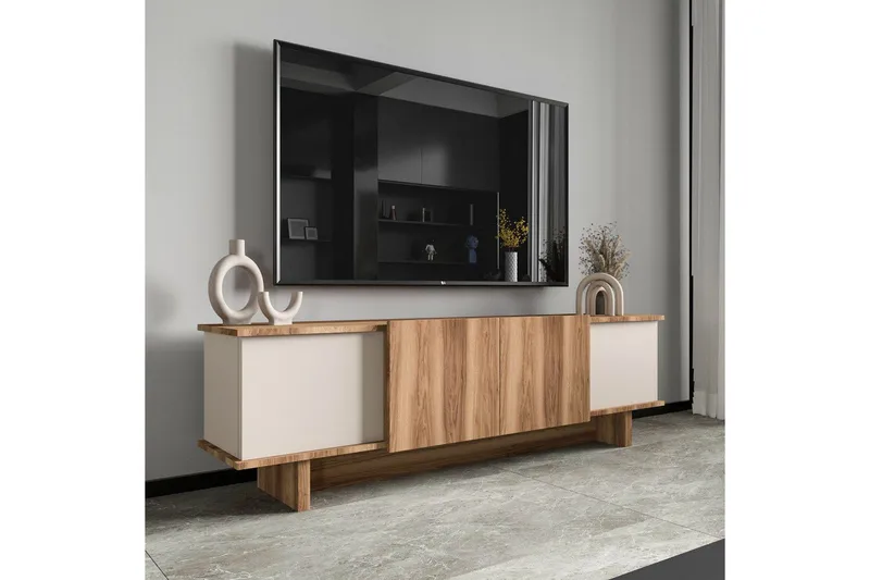 TV-taso Diannare Beige / Pähkinäpuu, Beige / Pähkinäpuu