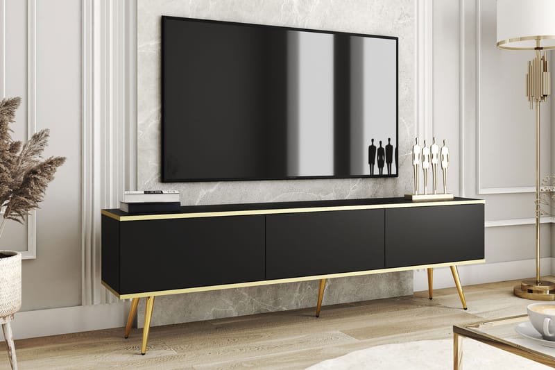 TV-taso Edson 175 cm - Musta - Huonekalut - TV- & Mediakalusteet - Tv taso & Mediataso