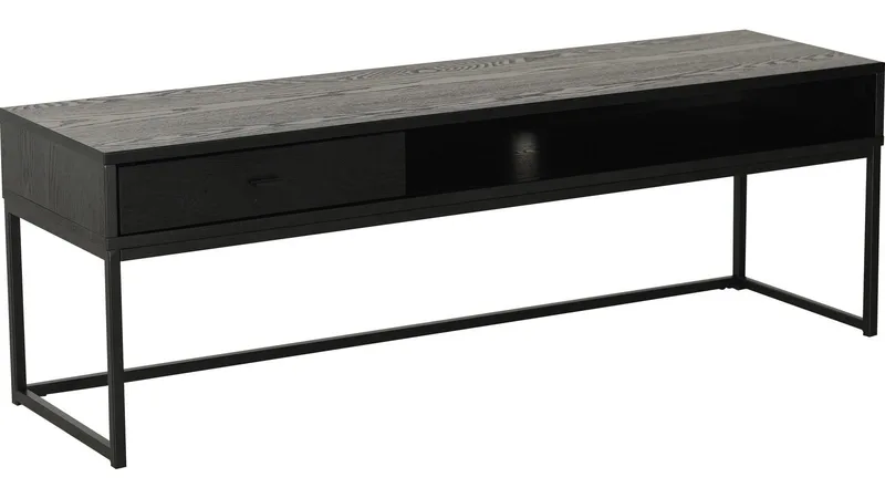 TV-taso Eiknor 120 cm, Mustaksi lakattu saarniviilu