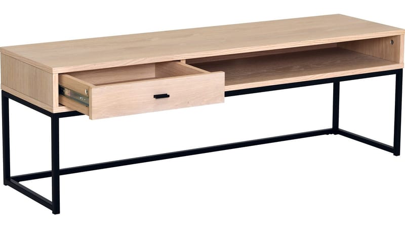 TV-taso Eiknor 120 cm - Valkopigmentoitu tammi / ruskealakattu tammiviilu - Huonekalut - TV- & Mediakalusteet - Tv taso & Mediataso
