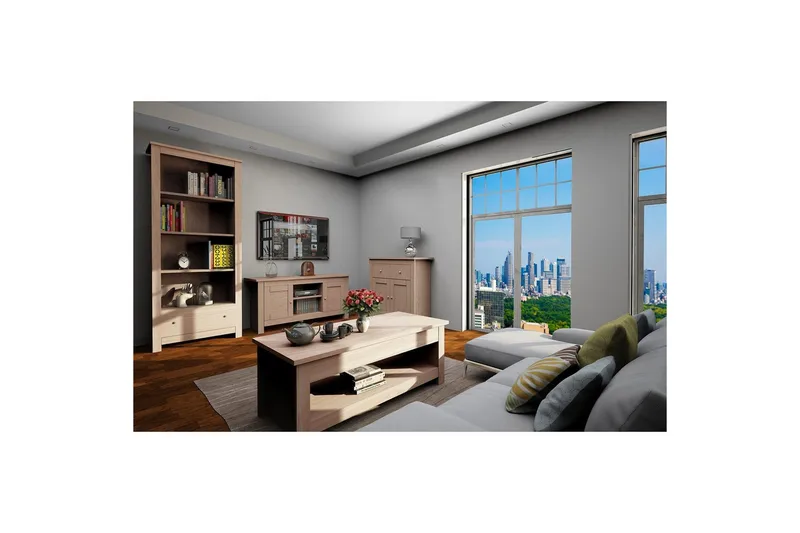 TV-taso Emerald 120x39x58 cm, Luonto - 120x39x58 cm, Luonto - Huonekalut - TV- & Mediakalusteet - Tv taso & Mediataso