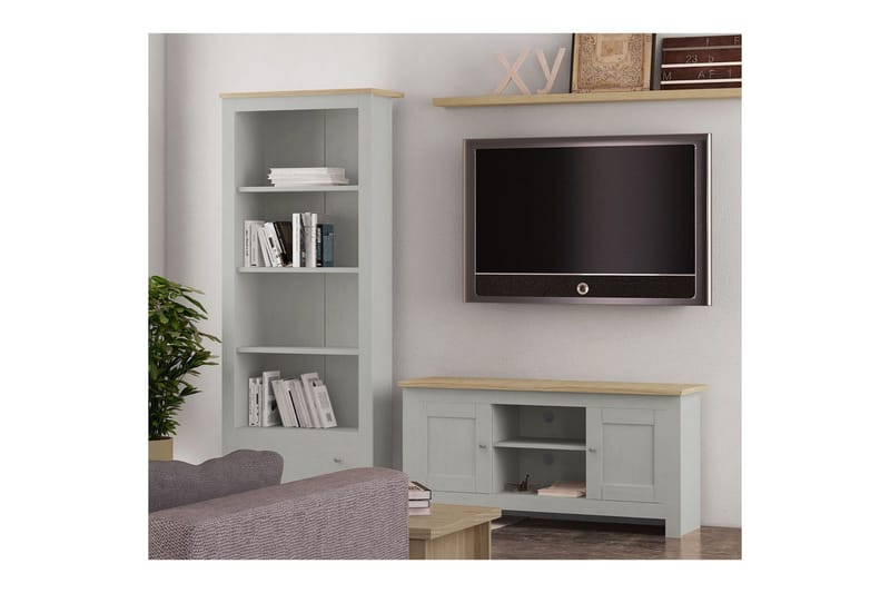 TV-taso Emerald 120x39x58 cm, Luonto/harmaa - 120x39x58 cm, Luonto/harmaa - Huonekalut - TV- & Mediakalusteet - Tv taso & Mediataso