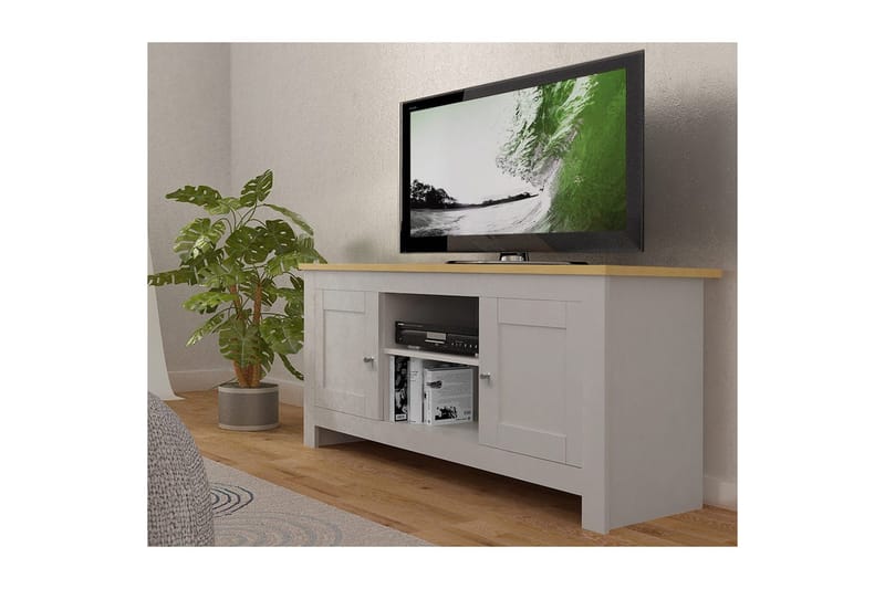 TV-taso Emerald 120x39x58 cm, Luonto/harmaa - 120x39x58 cm, Luonto/harmaa - Huonekalut - TV- & Mediakalusteet - Tv taso & Mediataso