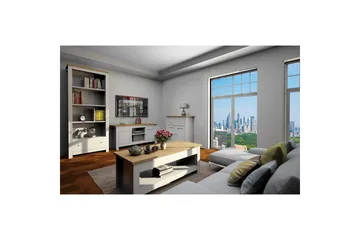 TV-taso Emerald 120x39x58 cm, Luonto/harmaa - 120x39x58 cm, Luonto/harmaa - Huonekalut - TV- & Mediakalusteet - Tv taso & Mediataso