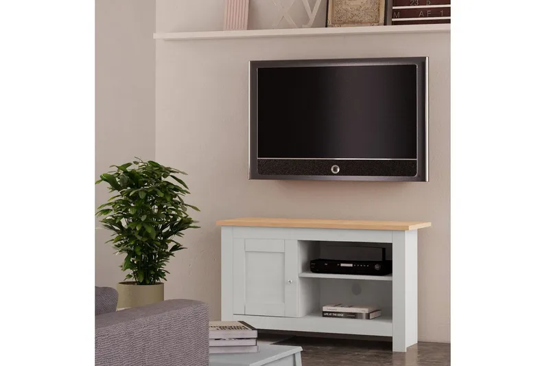 TV-taso Emerald 95x39x58 cm, Luonto/harmaa - 95x39x58 cm, Luonto/harmaa - Huonekalut - TV- & Mediakalusteet - Tv taso & Mediataso