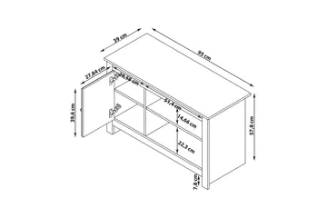 TV-taso Emerald 95x39x58 cm, Luonto/harmaa - 95x39x58 cm, Luonto/harmaa - Huonekalut - TV- & Mediakalusteet - Tv taso & Mediataso