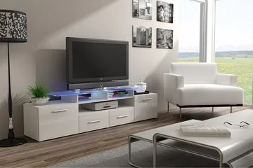 TV-taso Evora 194x39x39 cm - Beige/Harmaa/Valkoinen - Huonekalut - TV- & Mediakalusteet - Tv taso & Mediataso