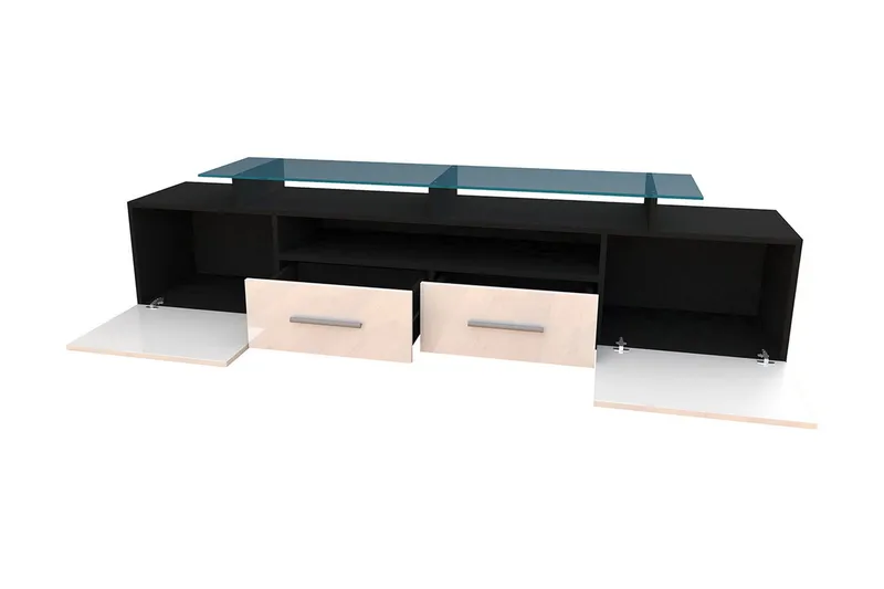 TV-taso Evora 194x39x39 cm - Beige/Harmaa/Valkoinen - Huonekalut - TV- & Mediakalusteet - Tv taso & Mediataso