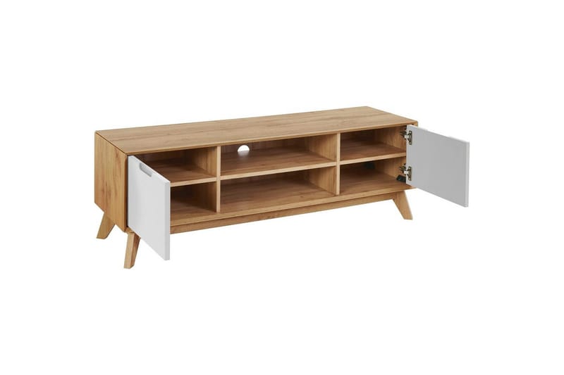 TV-taso Ezra Wotan tammi/Valkoinen - Wotan tammi/Valkoinen - Huonekalut - TV- & Mediakalusteet - Tv taso & Mediataso