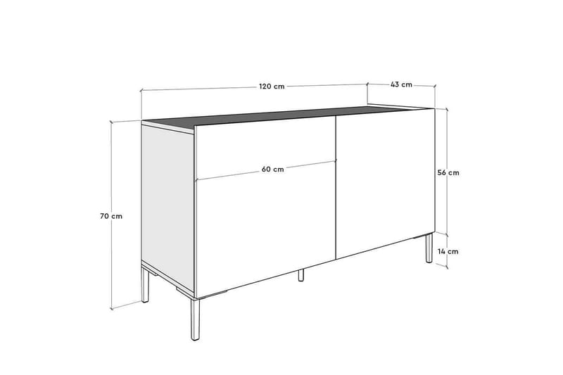 TV-taso Galnor Pähkinäpuu - Oslo Pähkinäpuu - Huonekalut - TV- & Mediakalusteet - Tv taso & Mediataso