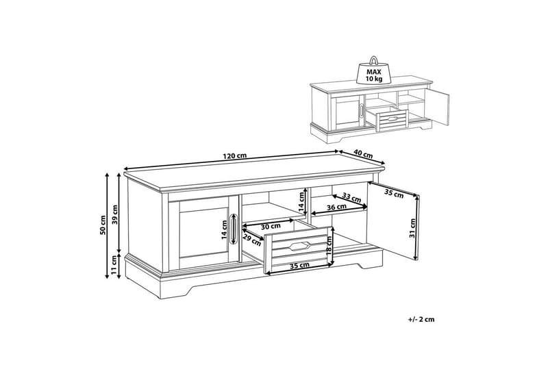 TV-taso Garet - Huonekalut - TV- & Mediakalusteet - Tv taso & Mediataso