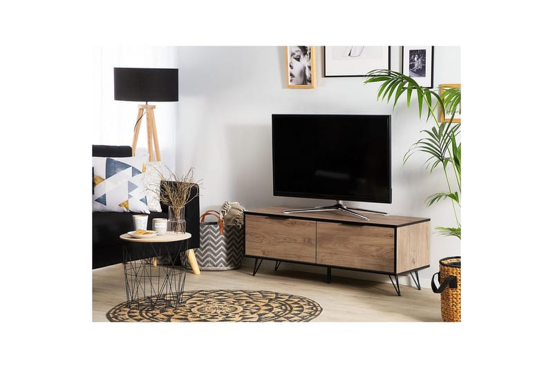 TV-taso Halston Vaalea puu, musta - Vaalea puu, musta - Huonekalut - TV- & Mediakalusteet - Tv taso & Mediataso