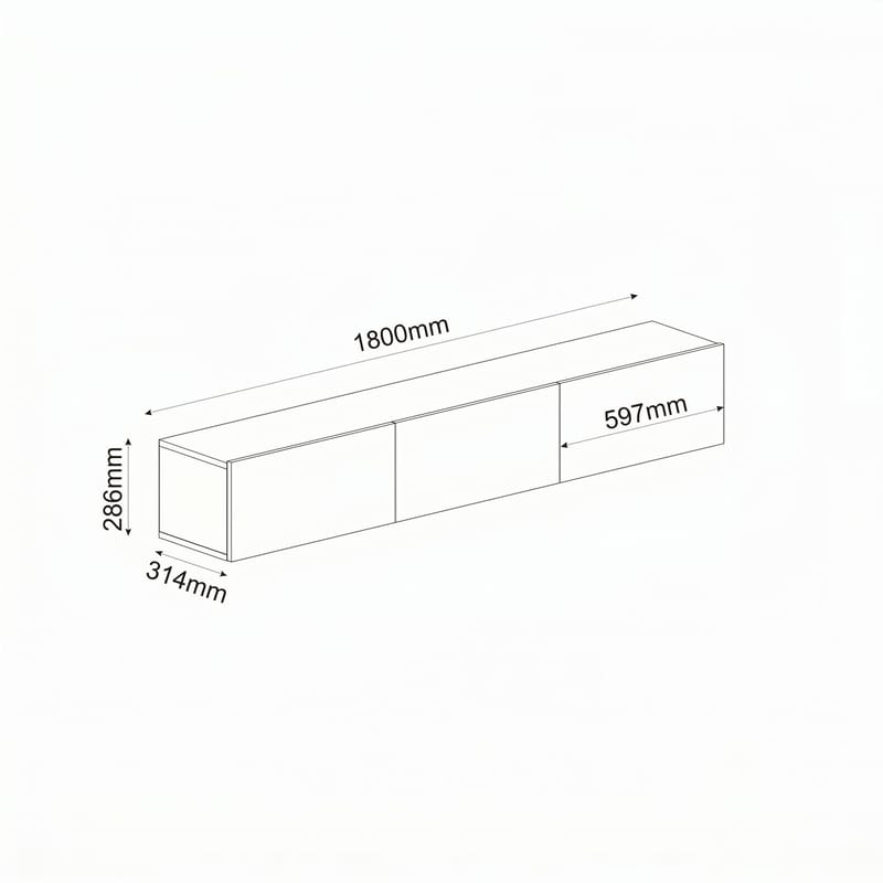 TV-taso Hanah Home Ada (180 x 28,6 x 31,4 cm) Antrasiitti - Antrasiitti - Huonekalut - TV- & Mediakalusteet - Tv taso & Mediataso