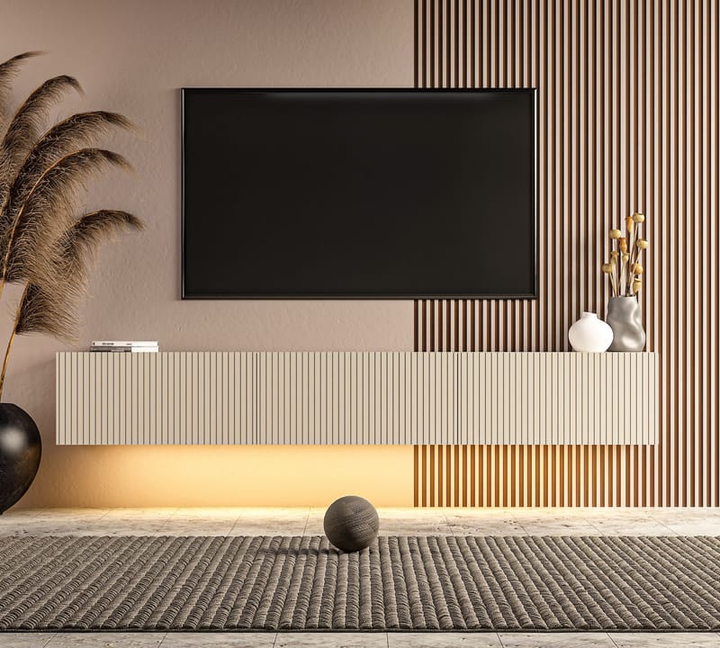 TV-taso Hanah Home Ada (180 x 28,6 x 31,4 cm) Sandstone - Sandstone - Huonekalut - TV- & Mediakalusteet - Tv taso & Mediataso