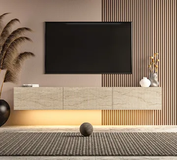TV-taso Hanah Home Ada (180 x 28,6 x 31,4 cm) Travertiini - Travertiini - Huonekalut - TV- & Mediakalusteet - Tv taso & Mediataso