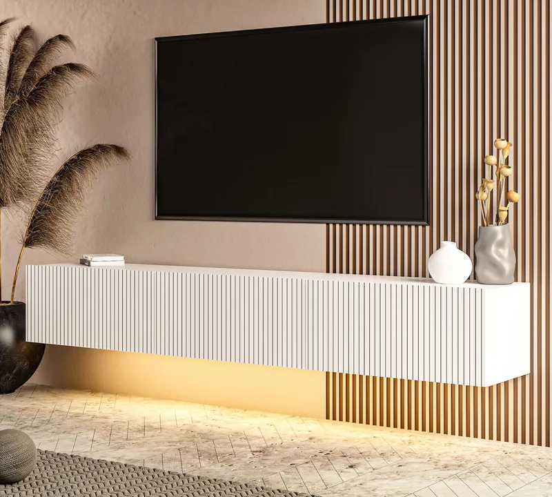 TV-taso Hanah Home Ada (180 x 28,6 x 31,4 cm) Valkoinen - Valkoinen - Huonekalut - TV- & Mediakalusteet - Tv taso & Mediataso