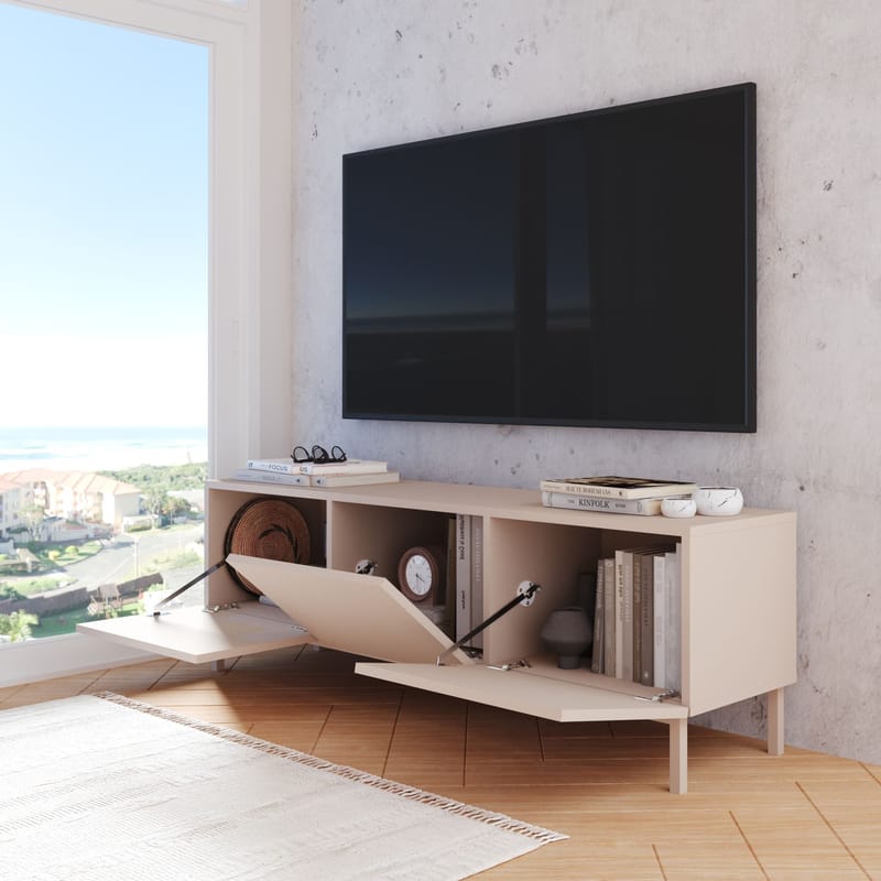 TV-taso Hanah Home Coast (150 x 47,3 x 36,8 cm) Hiekka - Hiekka - Huonekalut - TV- & Mediakalusteet - Tv taso & Mediataso