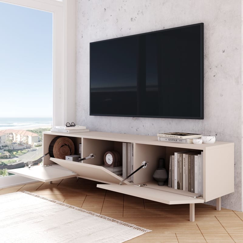 TV-taso Hanah Home Coast (180 x 47,3 x 36,8 cm) Hiekka - Hiekka - Huonekalut - TV- & Mediakalusteet - Tv taso & Mediataso