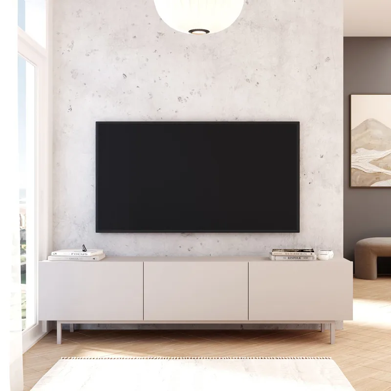 TV-taso Hanah Home Coast (180 x 47,3 x 36,8 cm) Hiekka - Hiekka - Huonekalut - TV- & Mediakalusteet - Tv taso & Mediataso